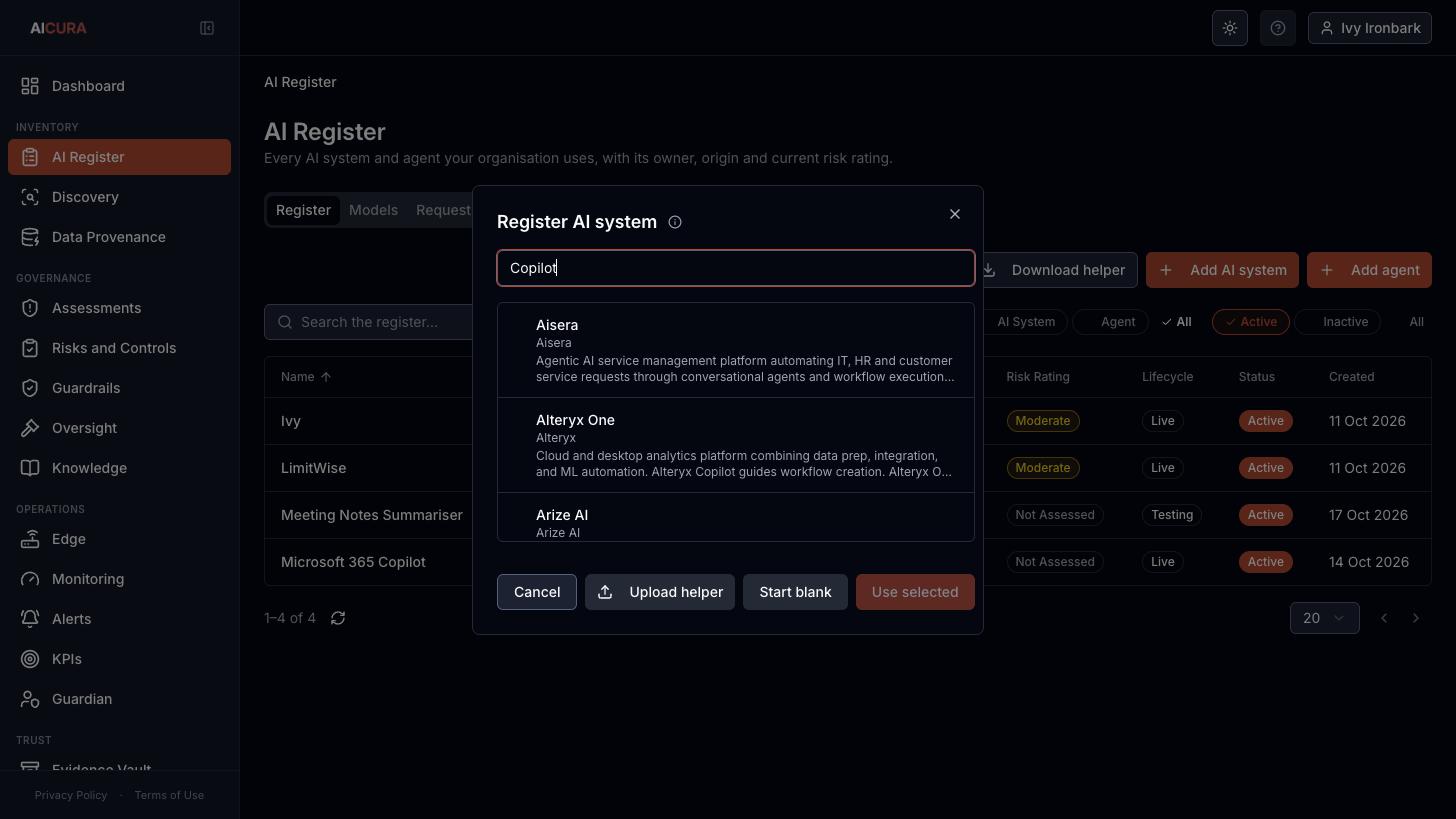 Add AI system picker in Aicura