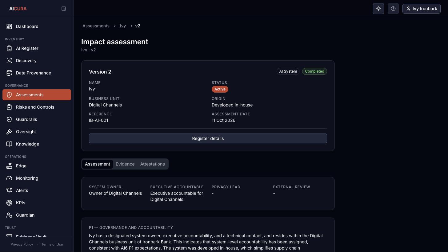 Impact assessment detail in Aicura